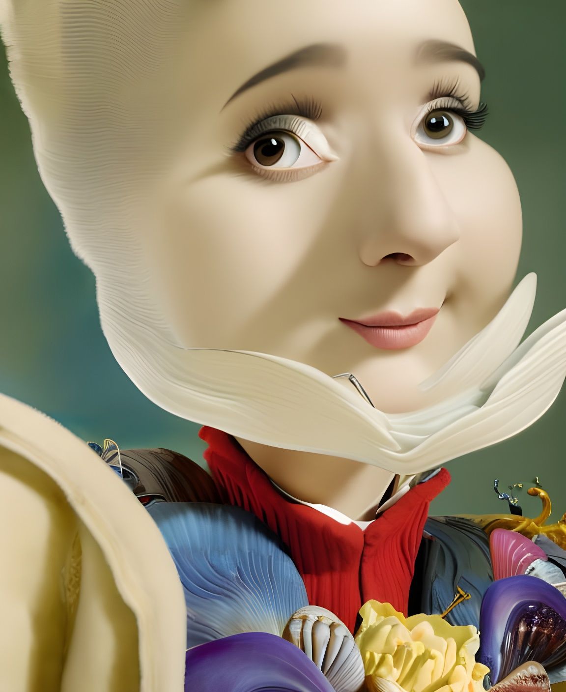 Stunning Opera Singer in Bitter Jackets, a Surreal Abstract...