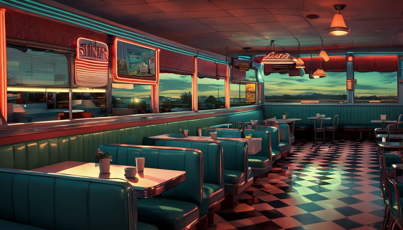 Twilight Diner in Comic Book Style