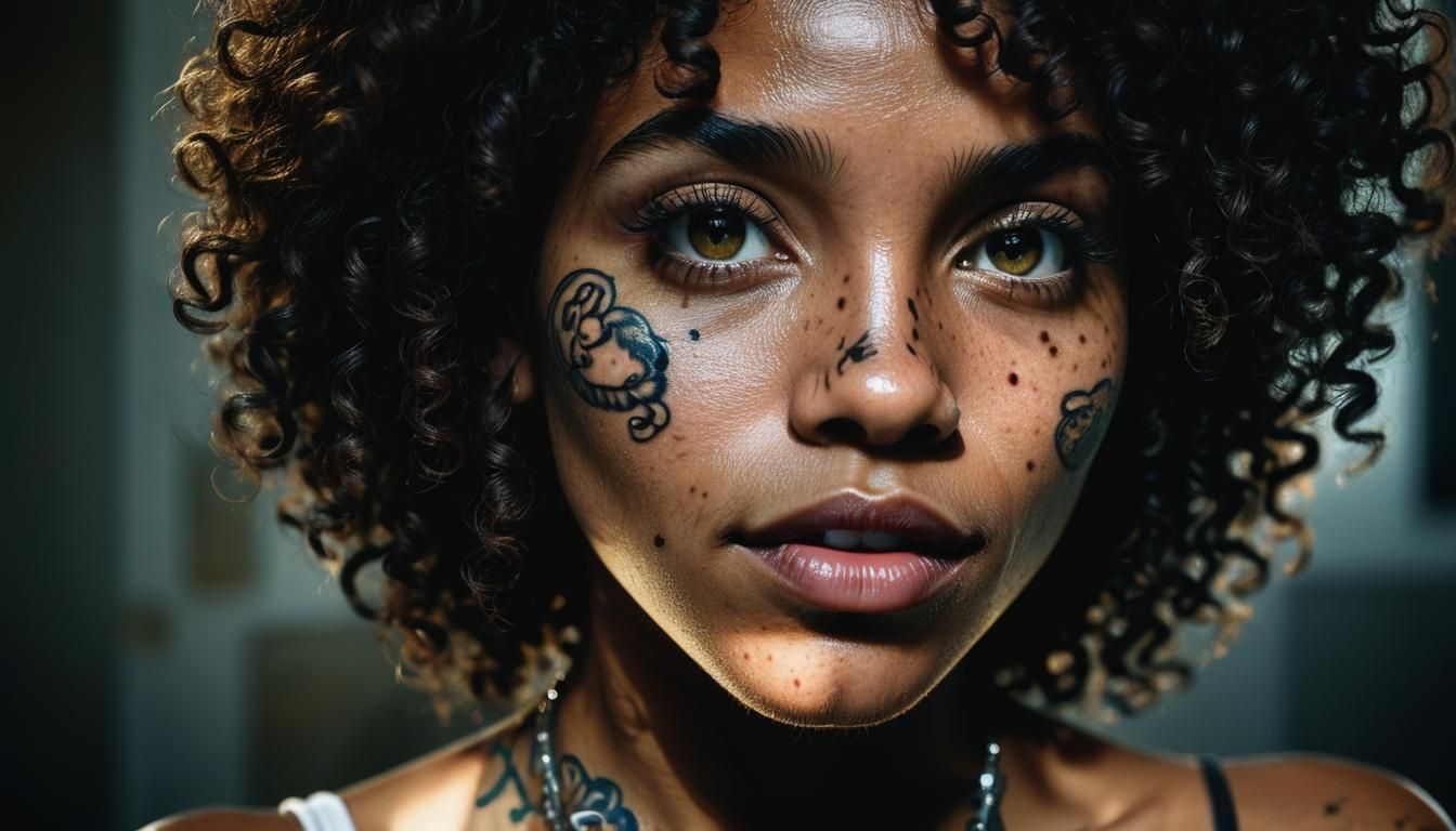 Mulato Colombian Goddess in Chiaroscuro