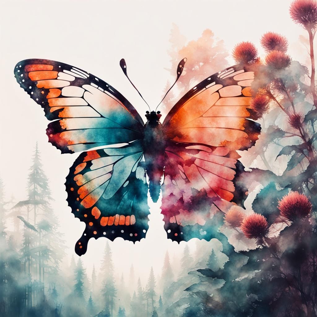 Surreal Butterfly Emerges from Nature's Hues