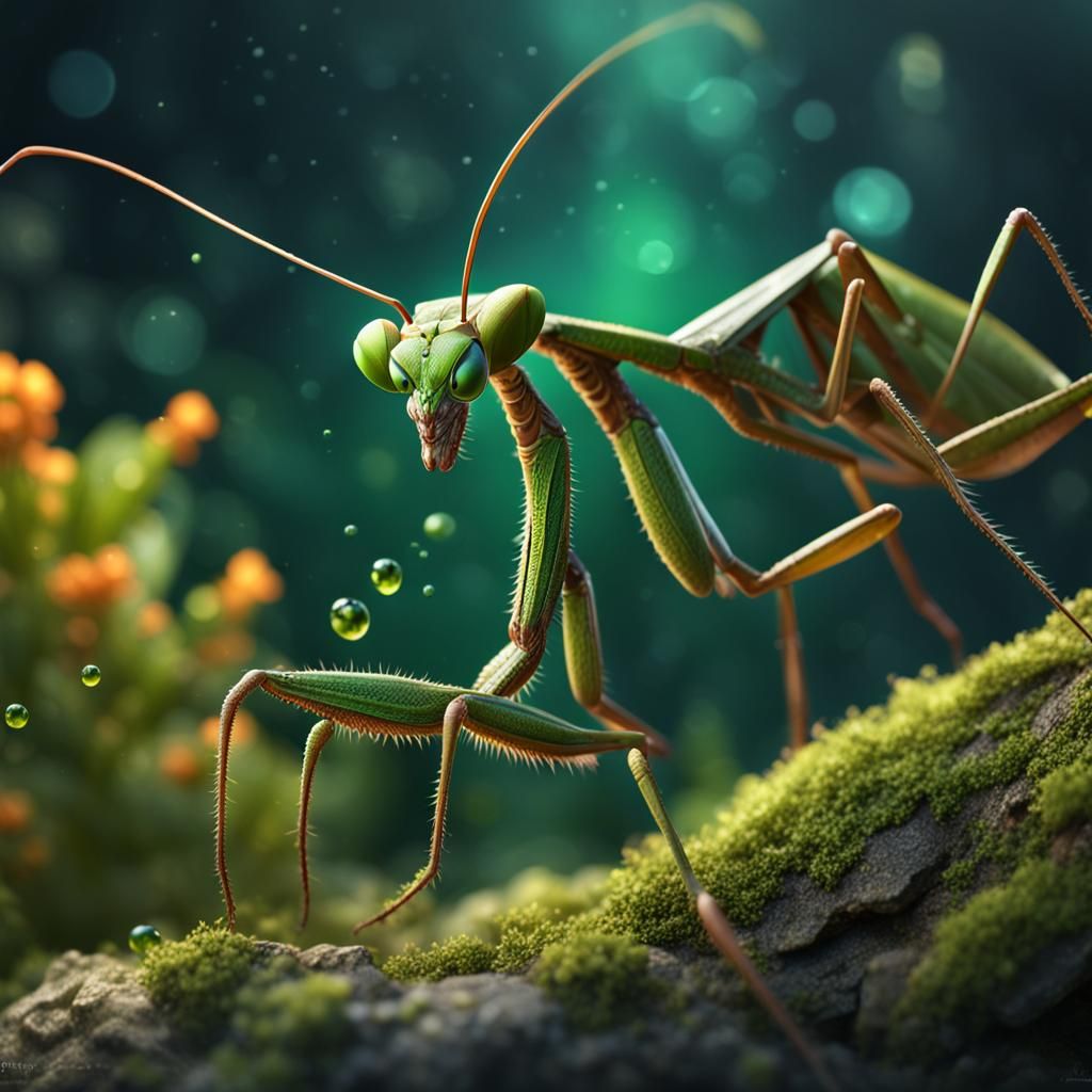 Surreal Praying Mantis Macro Photography