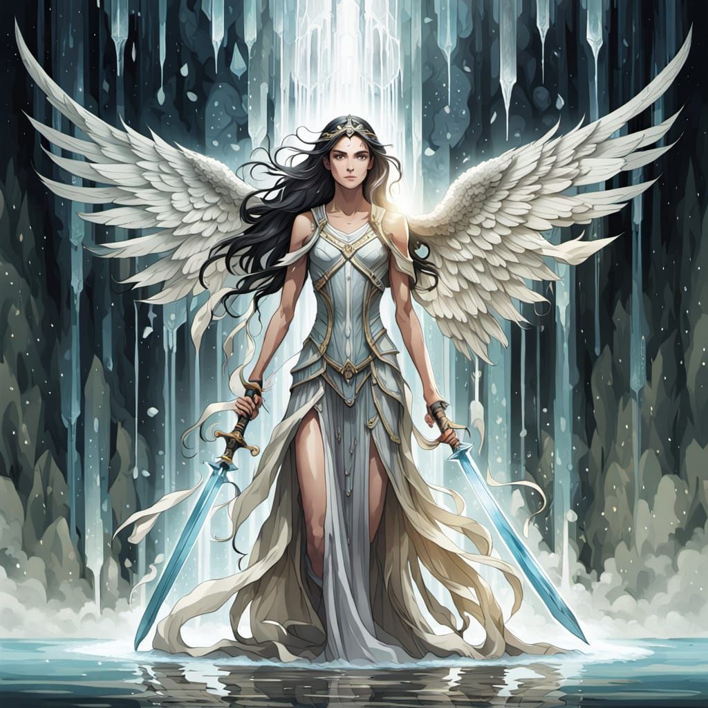 Water Angel of Revenge in Crystal Shimmering Style