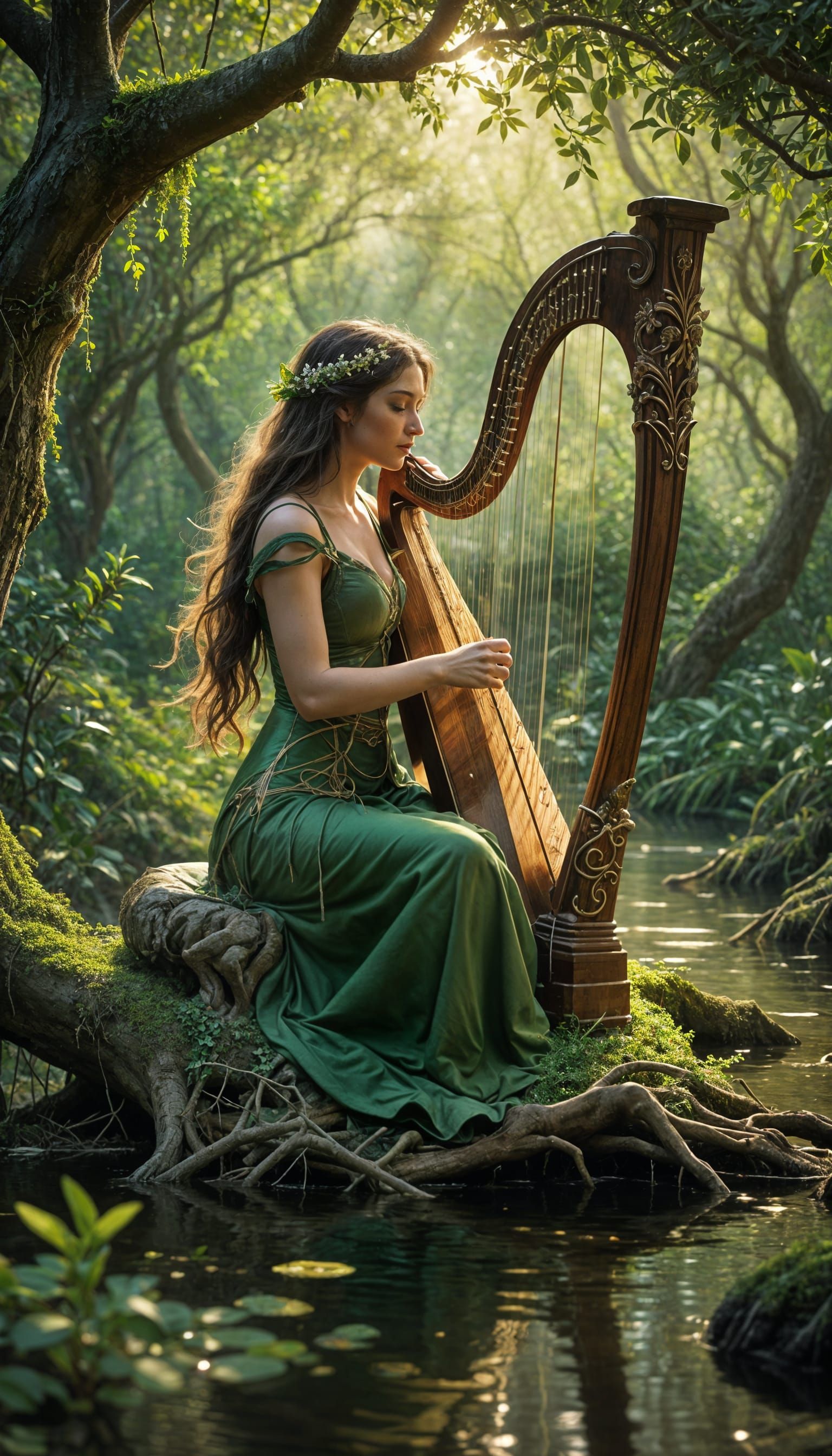 Mystical Harpist in the Mangrove Treetops