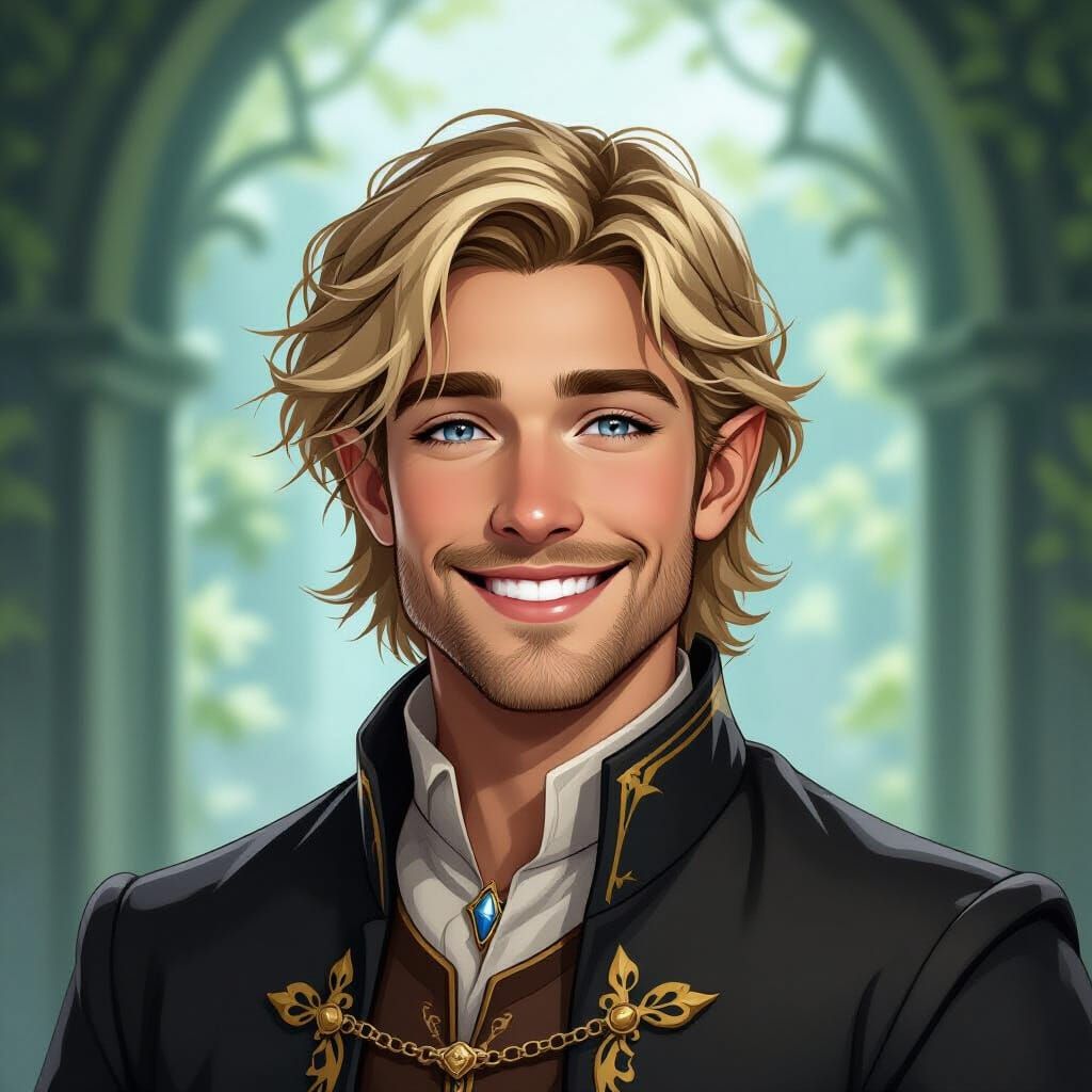Half-Elf Prince, Fae Ambassador with Blond Hair