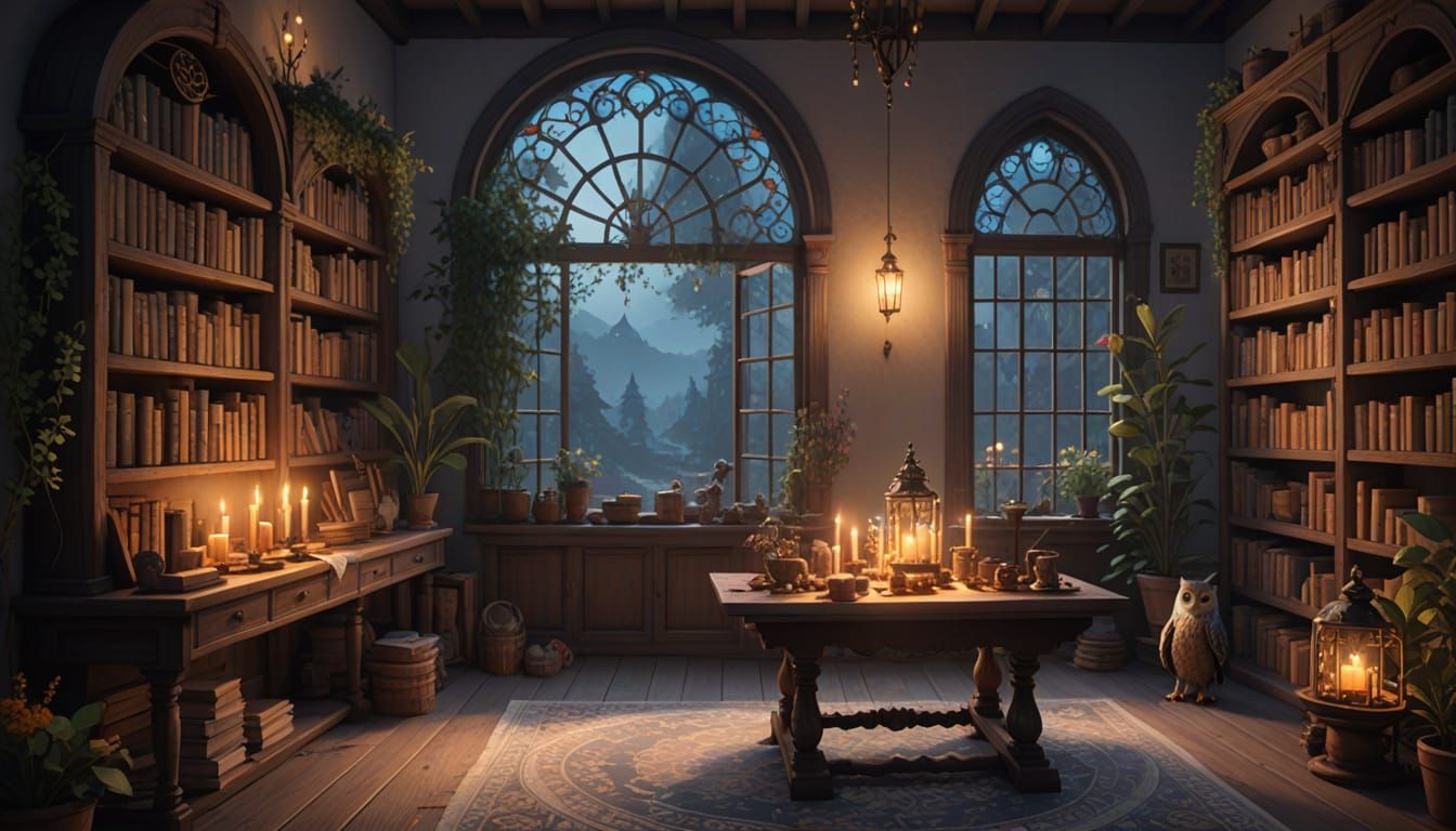 Cozy Embroidery Scene in Anime Style, 3D Render