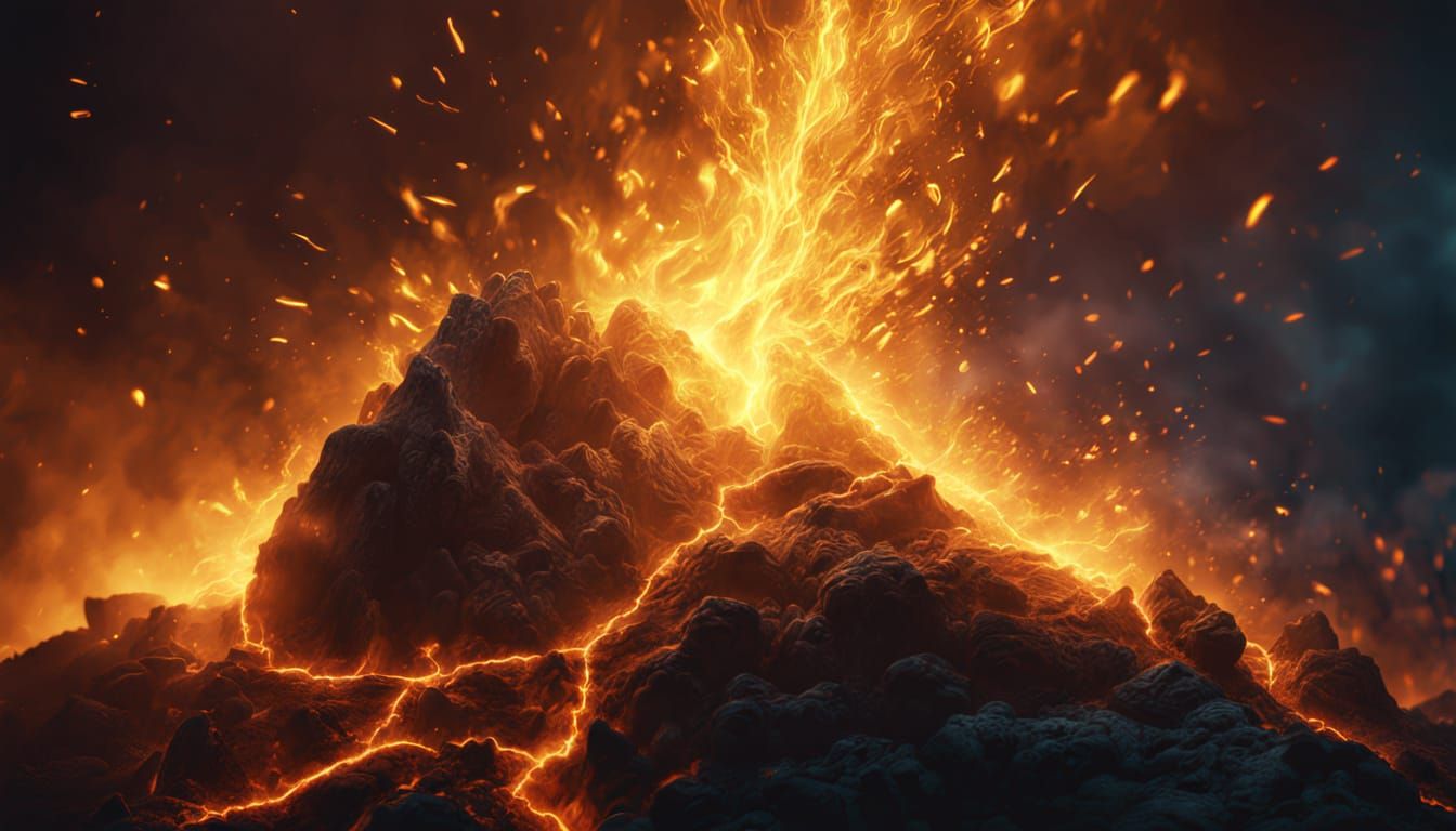 Glowing Ember in Dark Mist: Hyperrealistic Fantasy Art