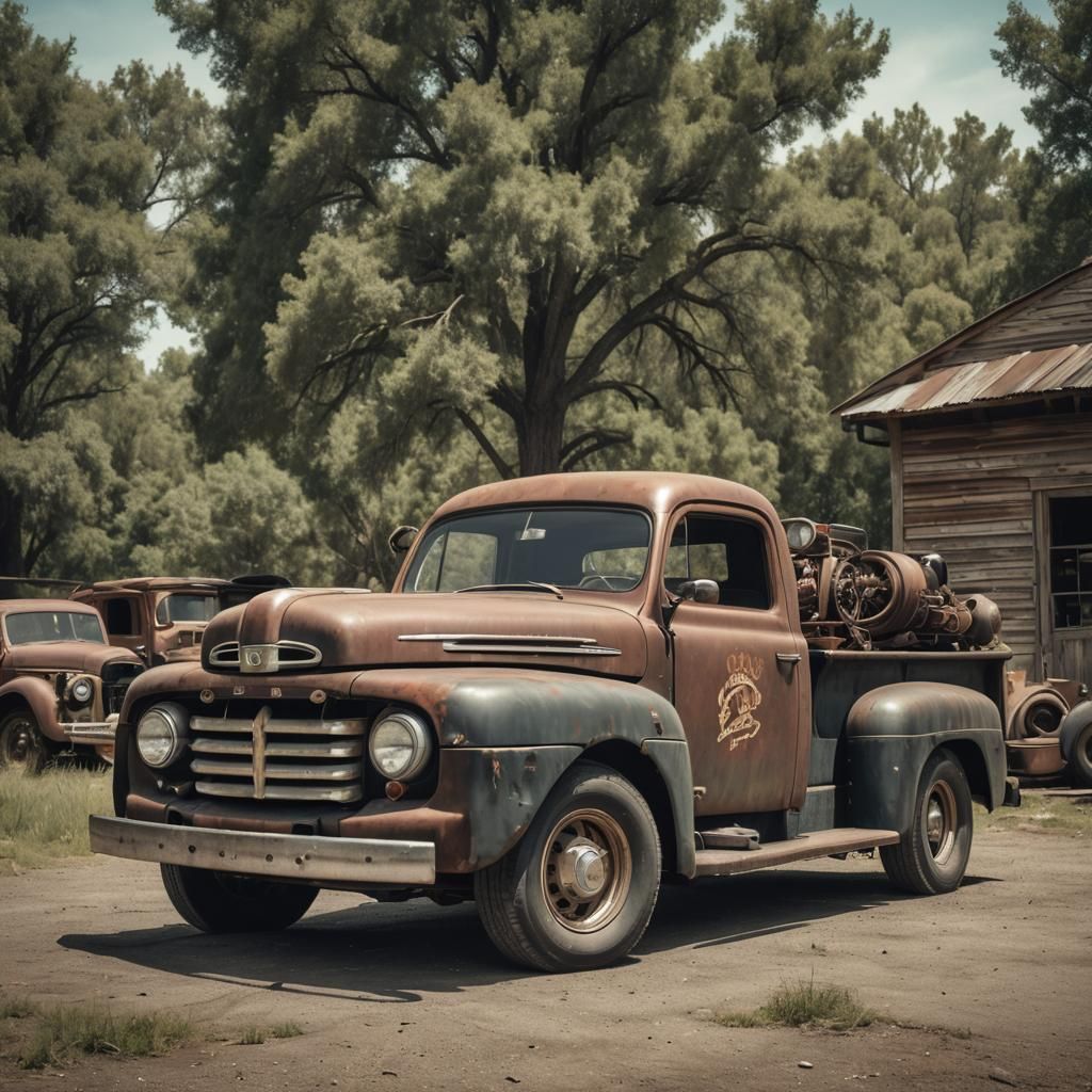 Vintage Ford F1 Ratrod in Cinematic Style