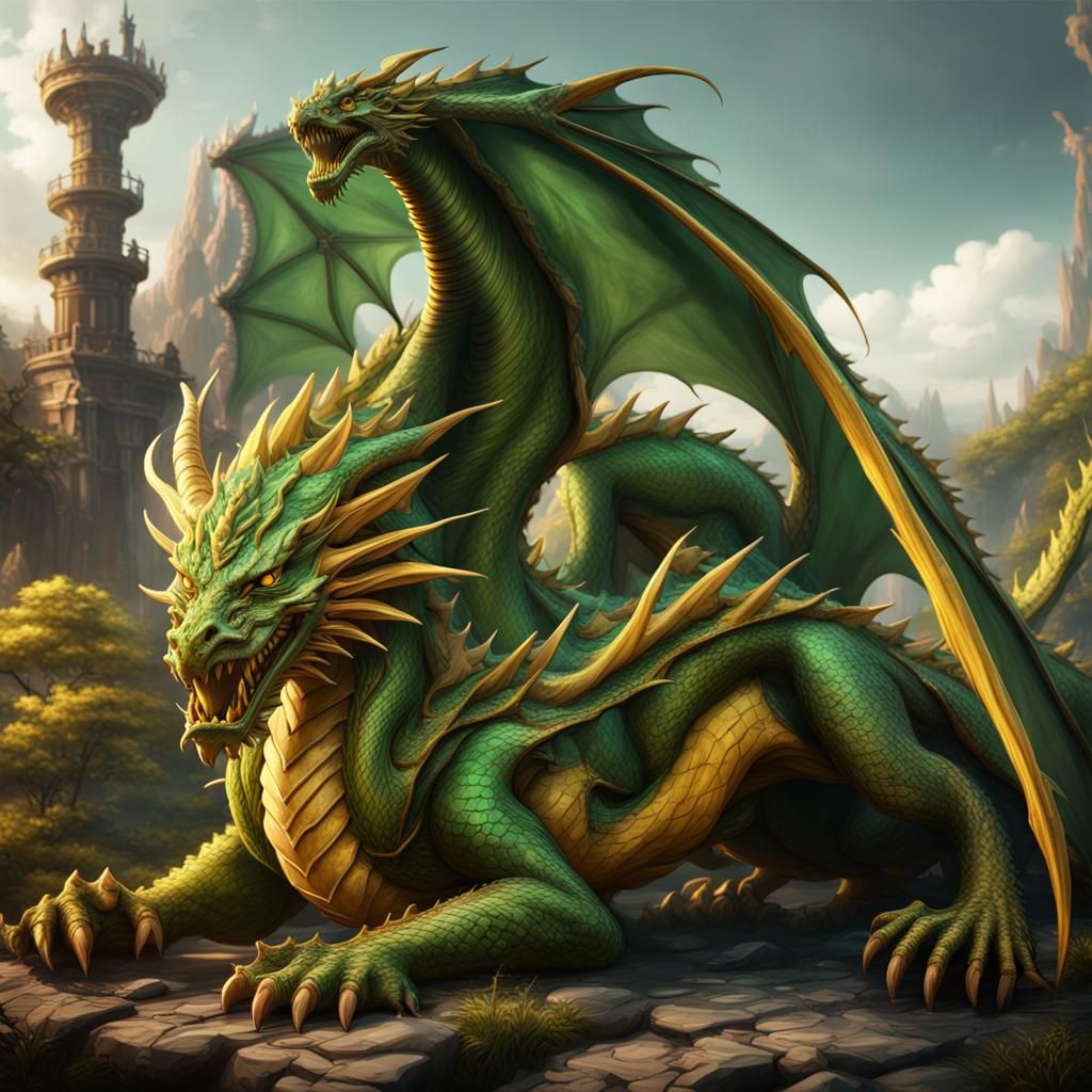 Mystical Fantasy Dragon in Deep, Vibrant Colors