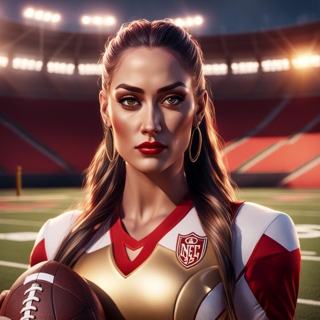 Dazzling Portrait of a High School Cheer Captain as Regal At...