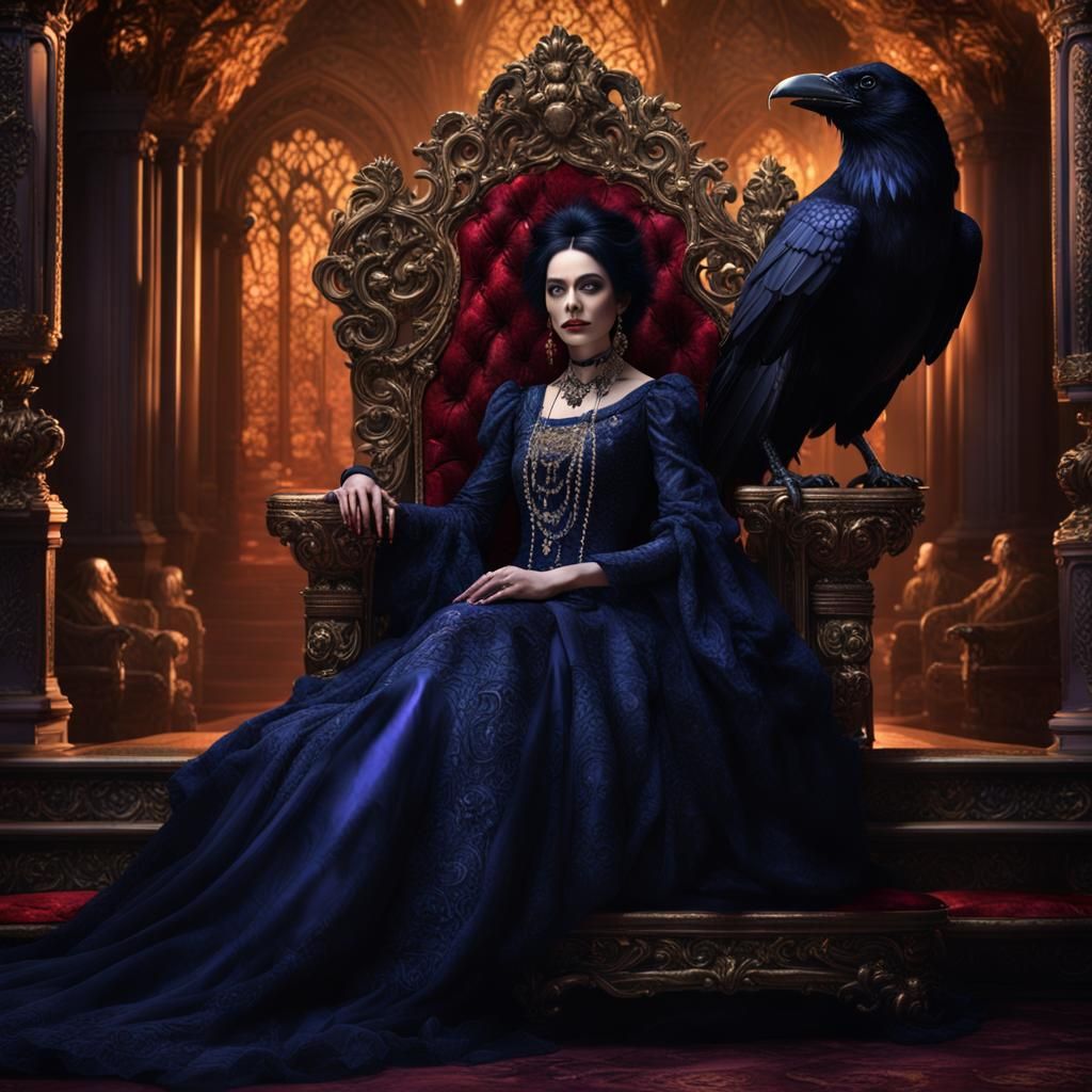 Elegant Vampire Queen in Realistic Digital Art