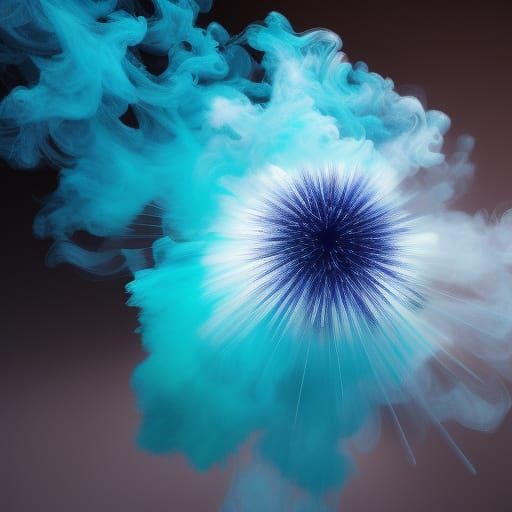 Cyan Splatter in Hyper-Realistic Detail