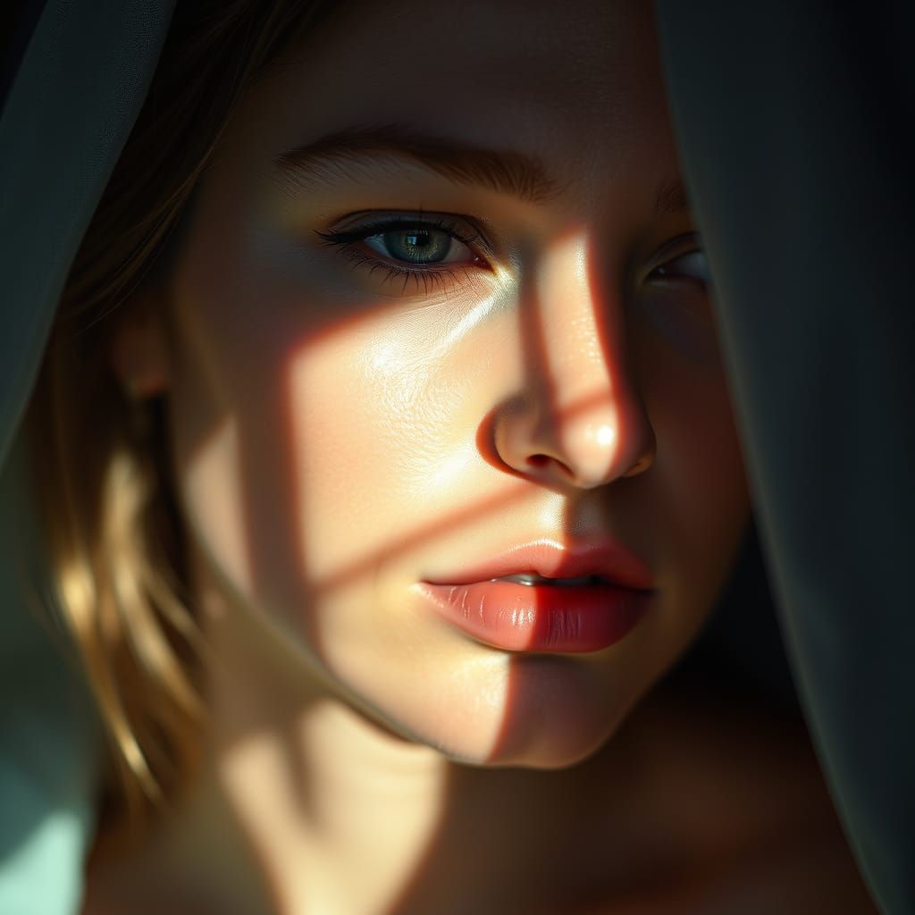 Hyperrealistic Portrait in Moody, Cinematic Light