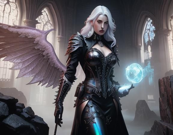 Gothic Goddess in Dark Fantasy Realism Style