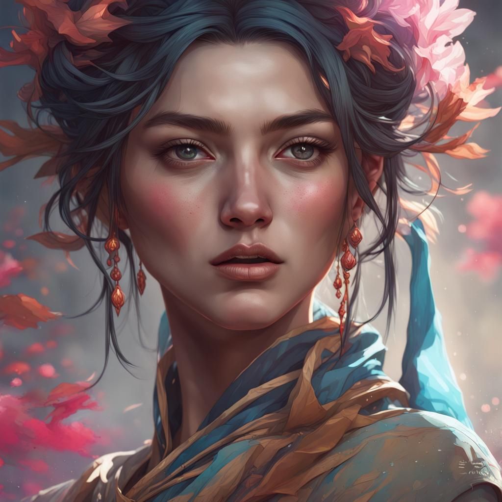 Intricate Anemo Xianyun Warrior in Triadic Hues