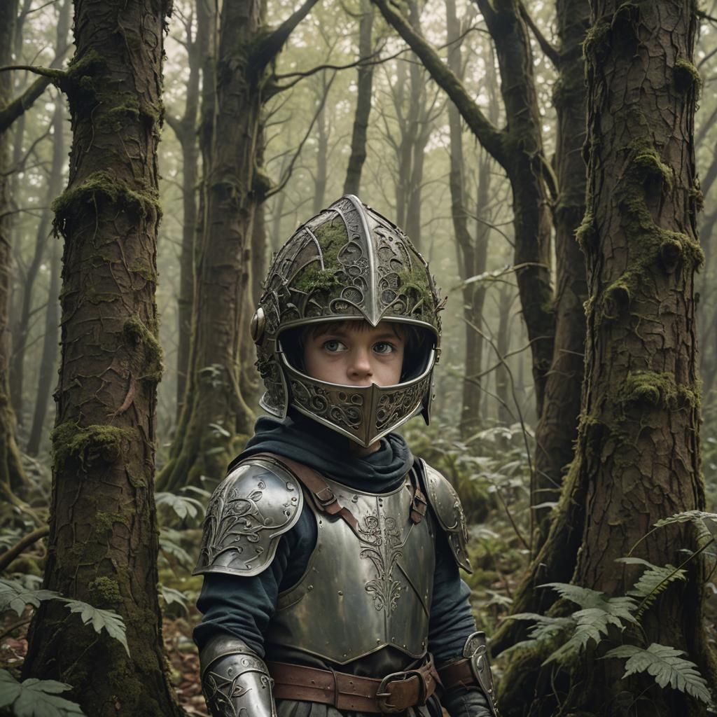 Young Knight in Haunted Forest