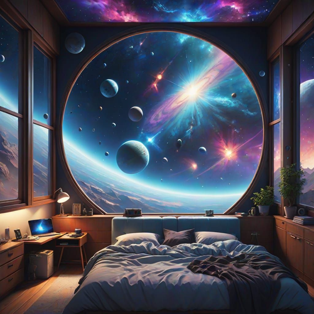 Cosmic Bedroom Window in Triadic Colors