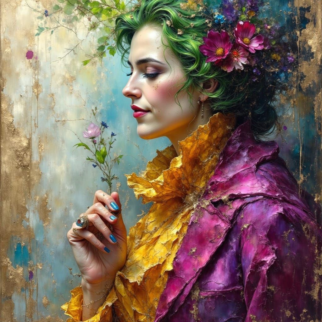 Joker and Thief in a Colorful Impasto Painting