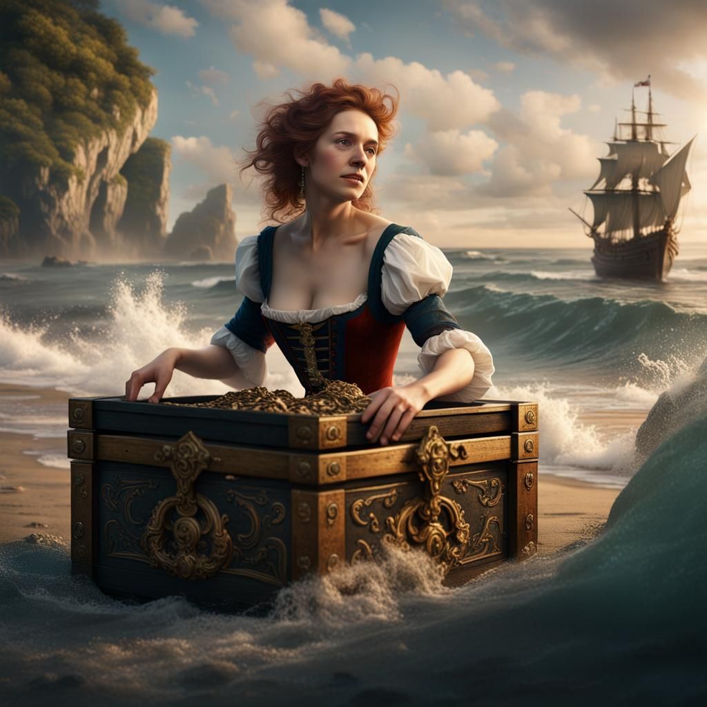 Baroque Fantasy: 17th Century Woman Discovers Treasure on Wr...