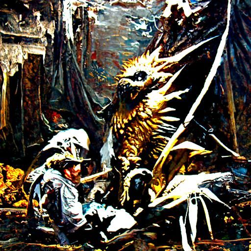 Dragon Knight Confronts Thunderous Zapdos in Dark Fantasy Ar...