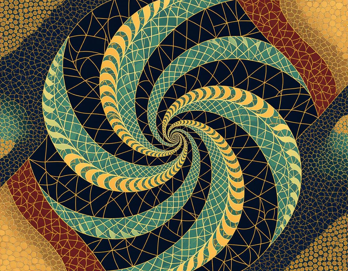 Abstract Arabesque Mosaics with Phosphorescent Light