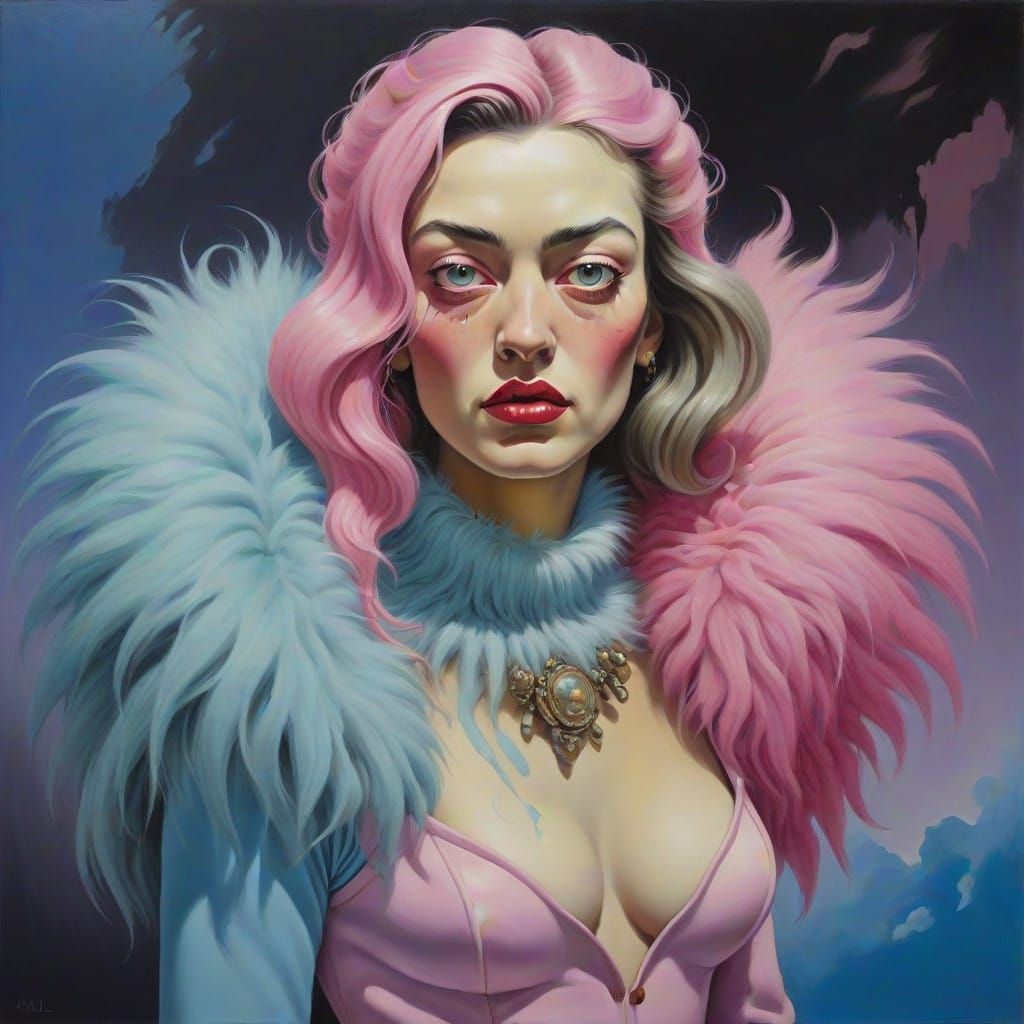 Surrealistic Portrait of a Furry Yeti Girl