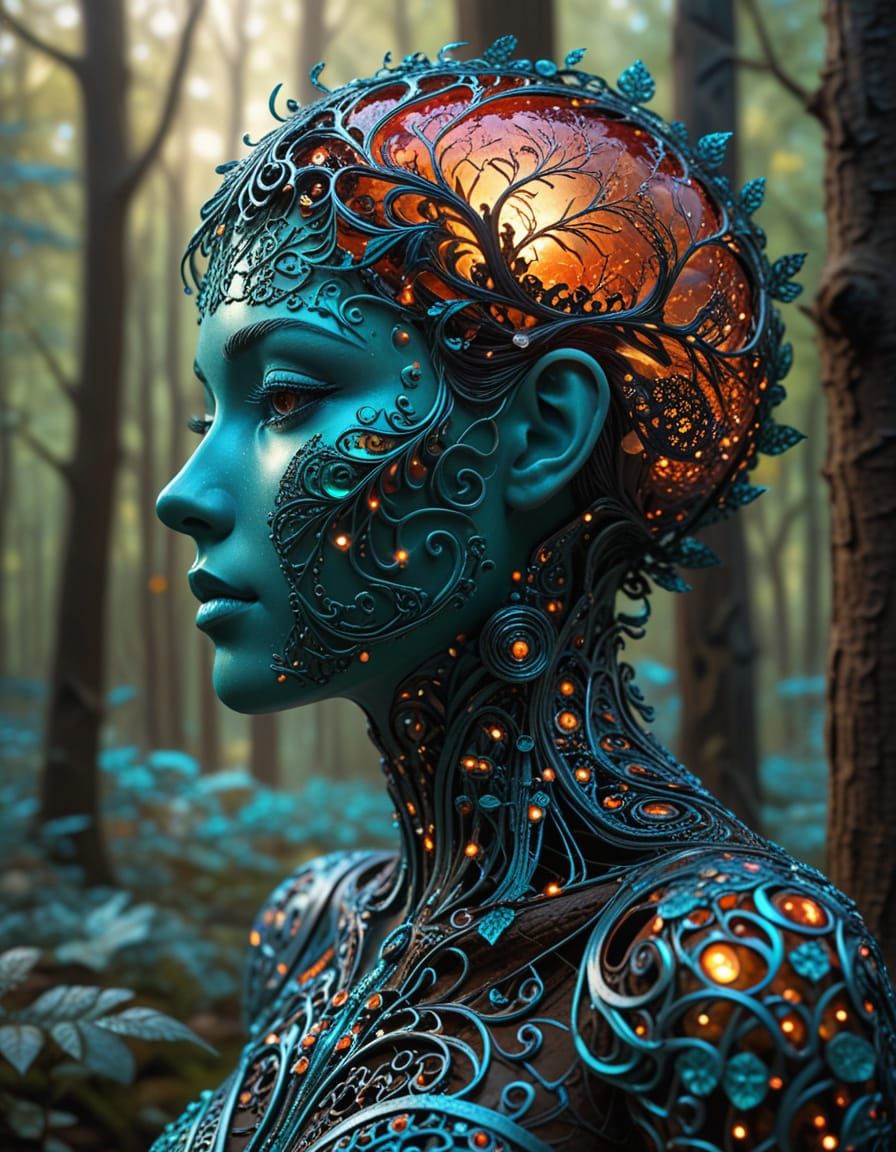 Surreal Metal Sculpture Unveils Dreamlike Forest Scene in Vi...