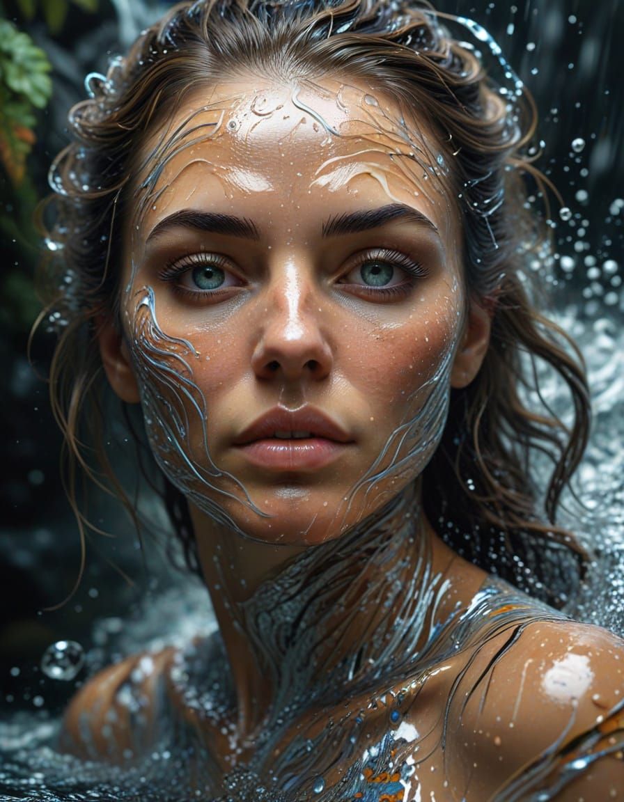 Mesmerizing Optical Illusion of Fractal Waterfalls