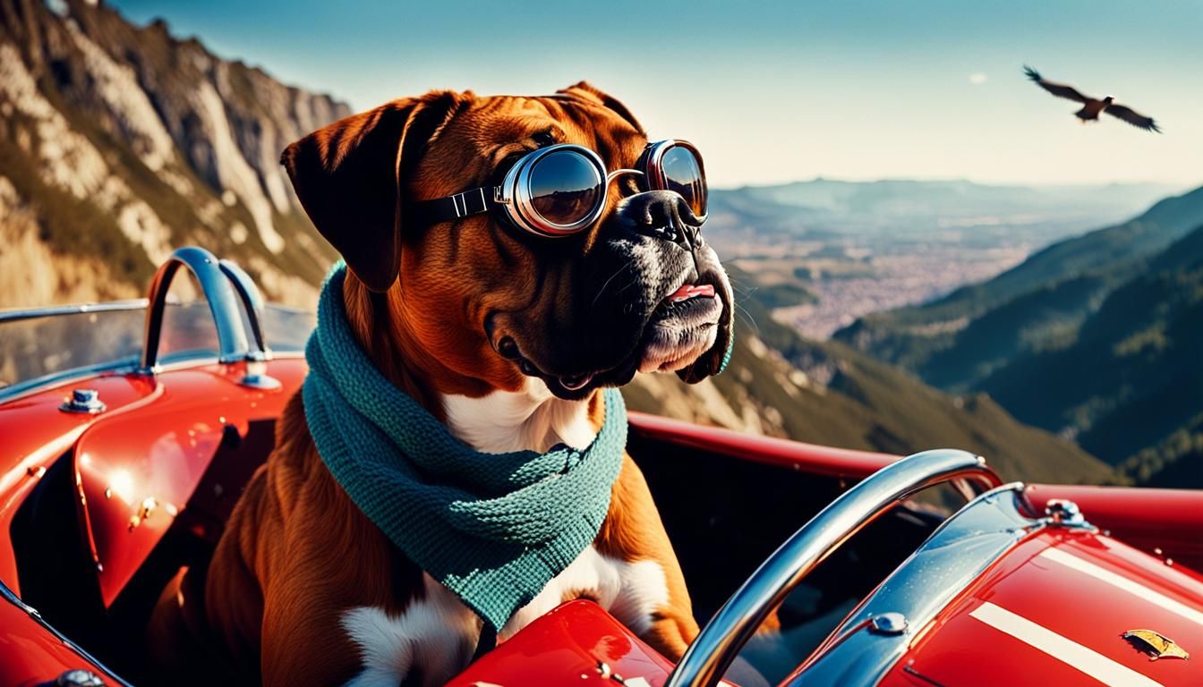 Boxer Dog in High-Octane Formula One Cliff Rescue