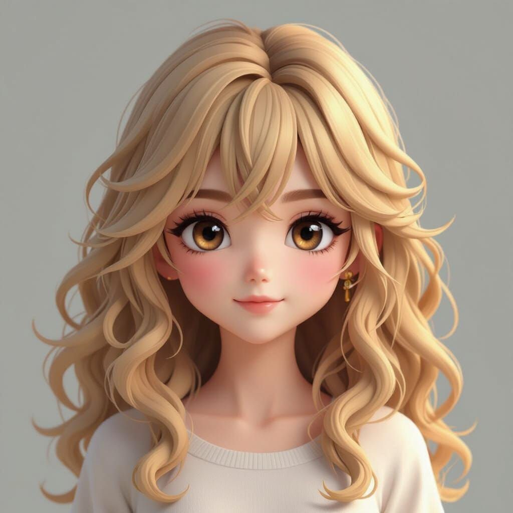 Detailed 3D Anime Portrait of a Young Girl