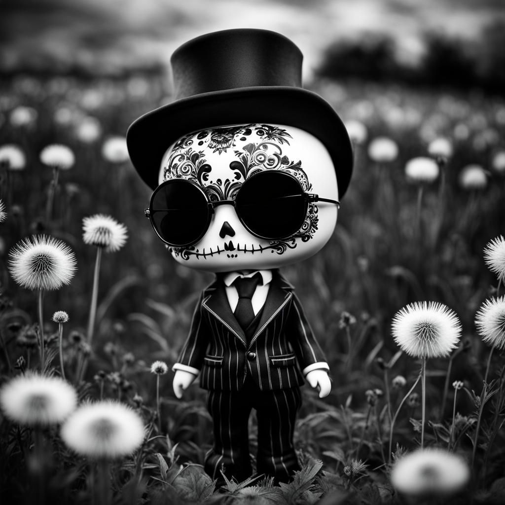 Sugar Daddy Death Doll in Dreamlike Black and White Wonderla...