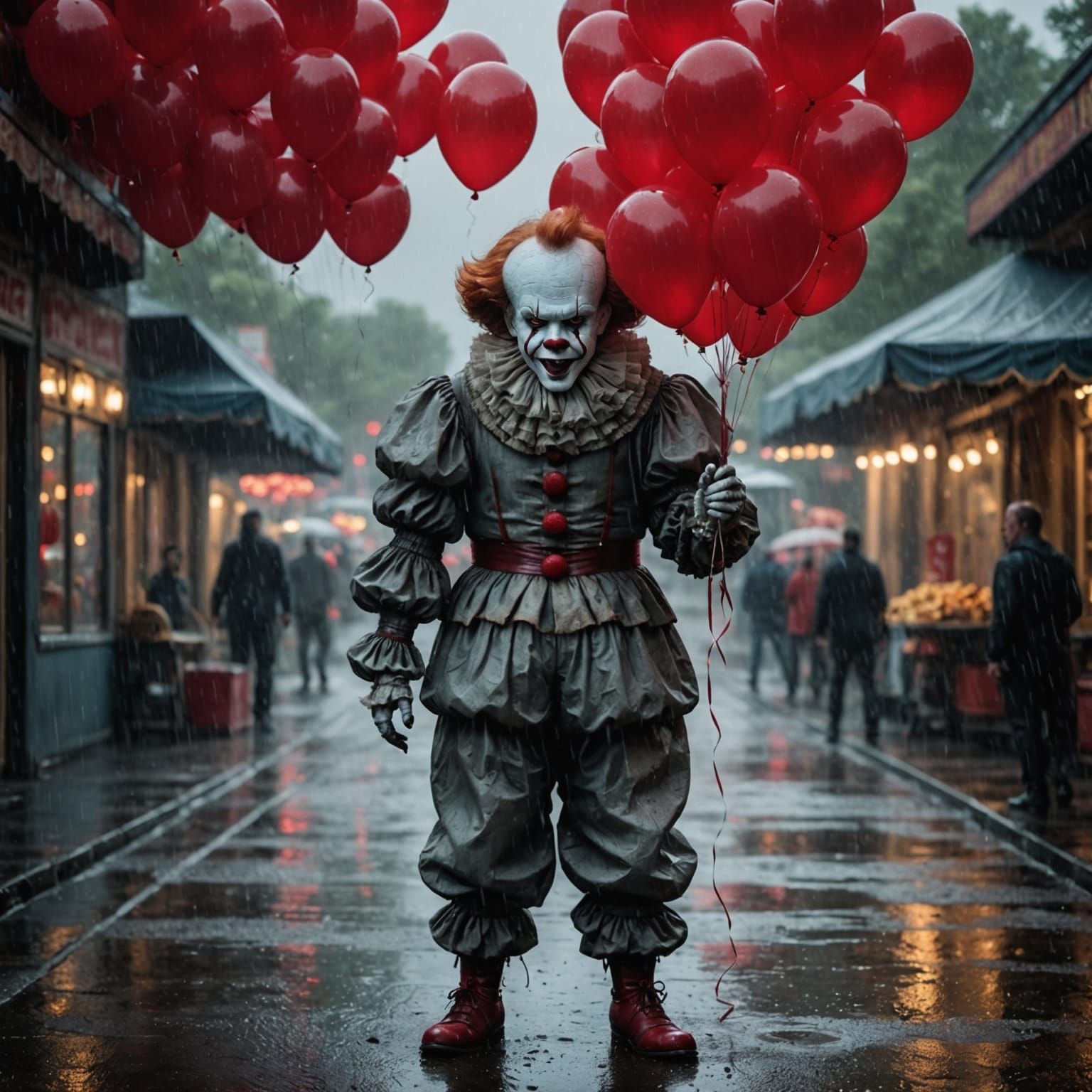 Pennywise Under the Red Balloons of Penny Rain
