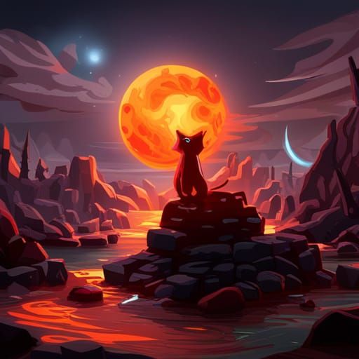 Whimsical Feline Made of Molten Delight