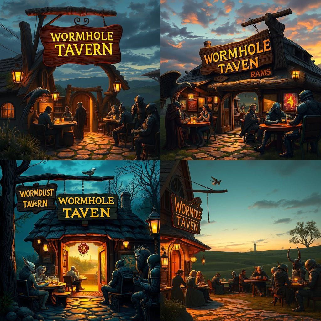 Epic Sci-Fi Tavern Scene in Digital Matte Painting Style