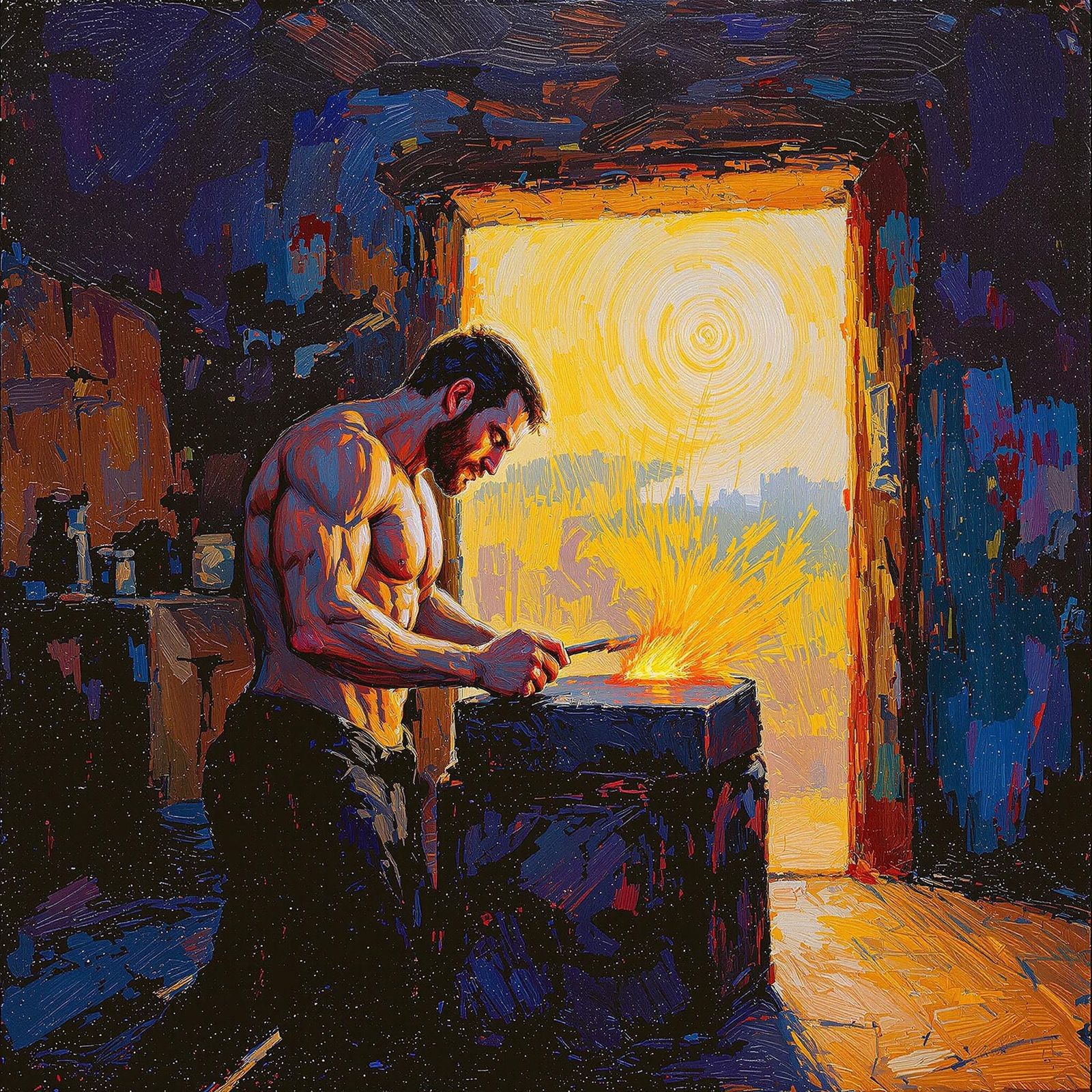 Blacksmith in Midday Sun