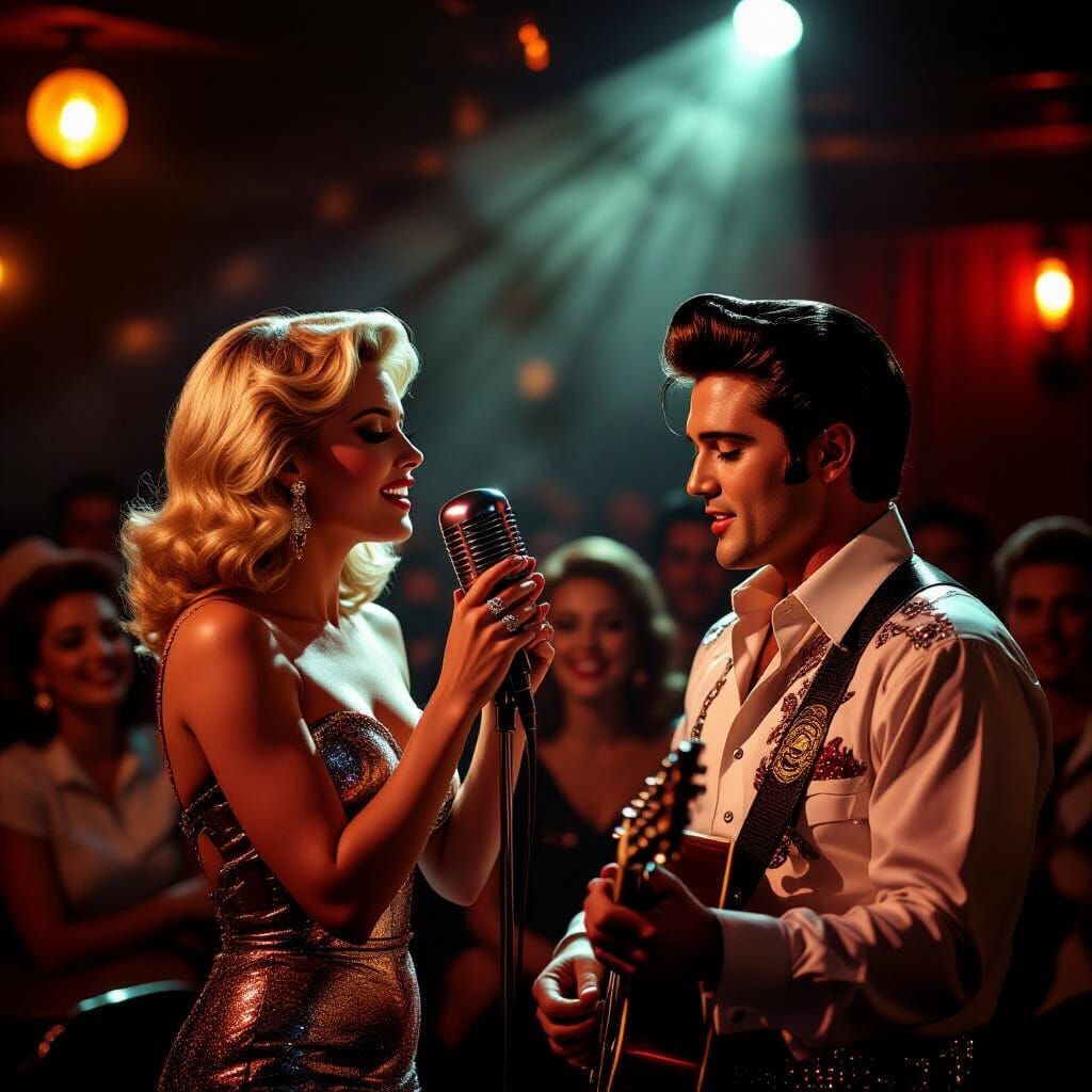 Blonde Singer Serenades Elvis in Vintage Memphis Club