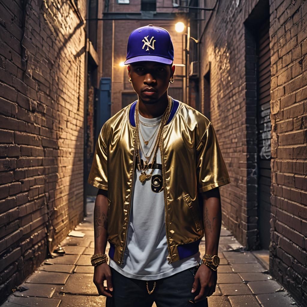 Hip Hop Artist in Golden Hour Shadows