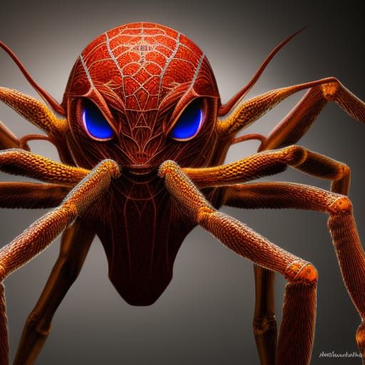 Ethereal Arachnid Humanoid in Vibrant Mid Shot