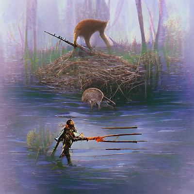 Ancient Hunter Emerges from Primordial Landscape