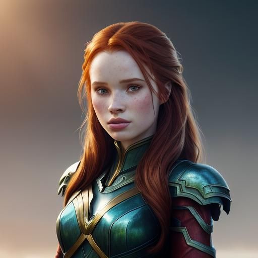 Madelaine Petsch Fantasy Portrait in Art Nouveau Style