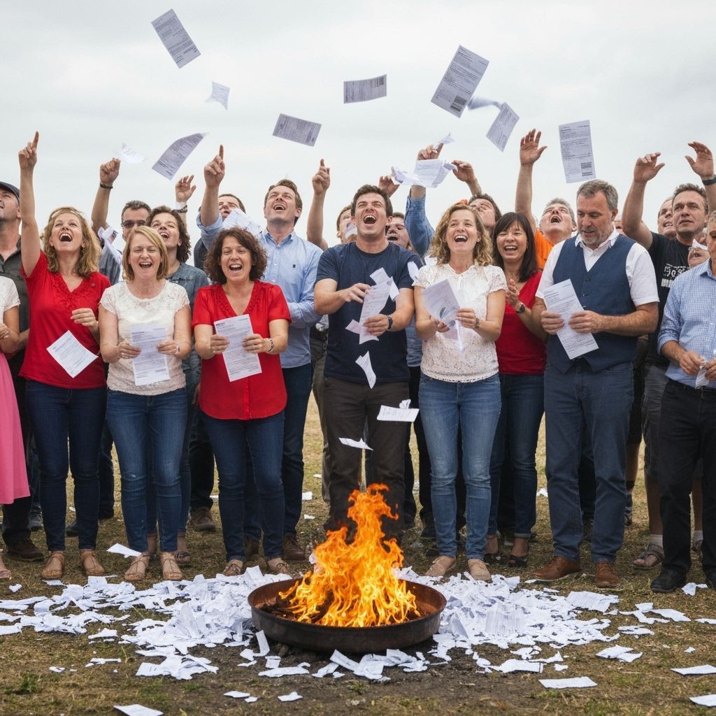 National Bankruptcy Day: Celebrants Burn Paper Statements