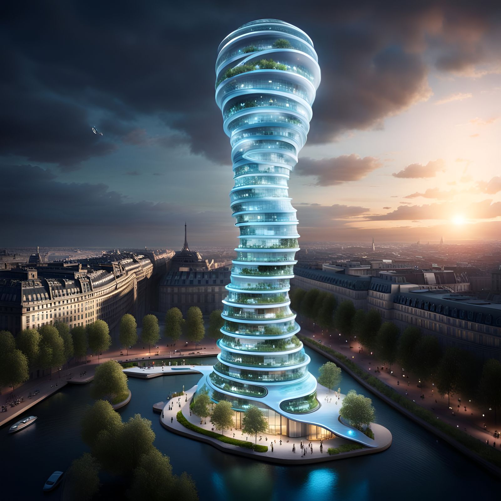 Epic Bioluminescent Tower Transforms Paris Skyline