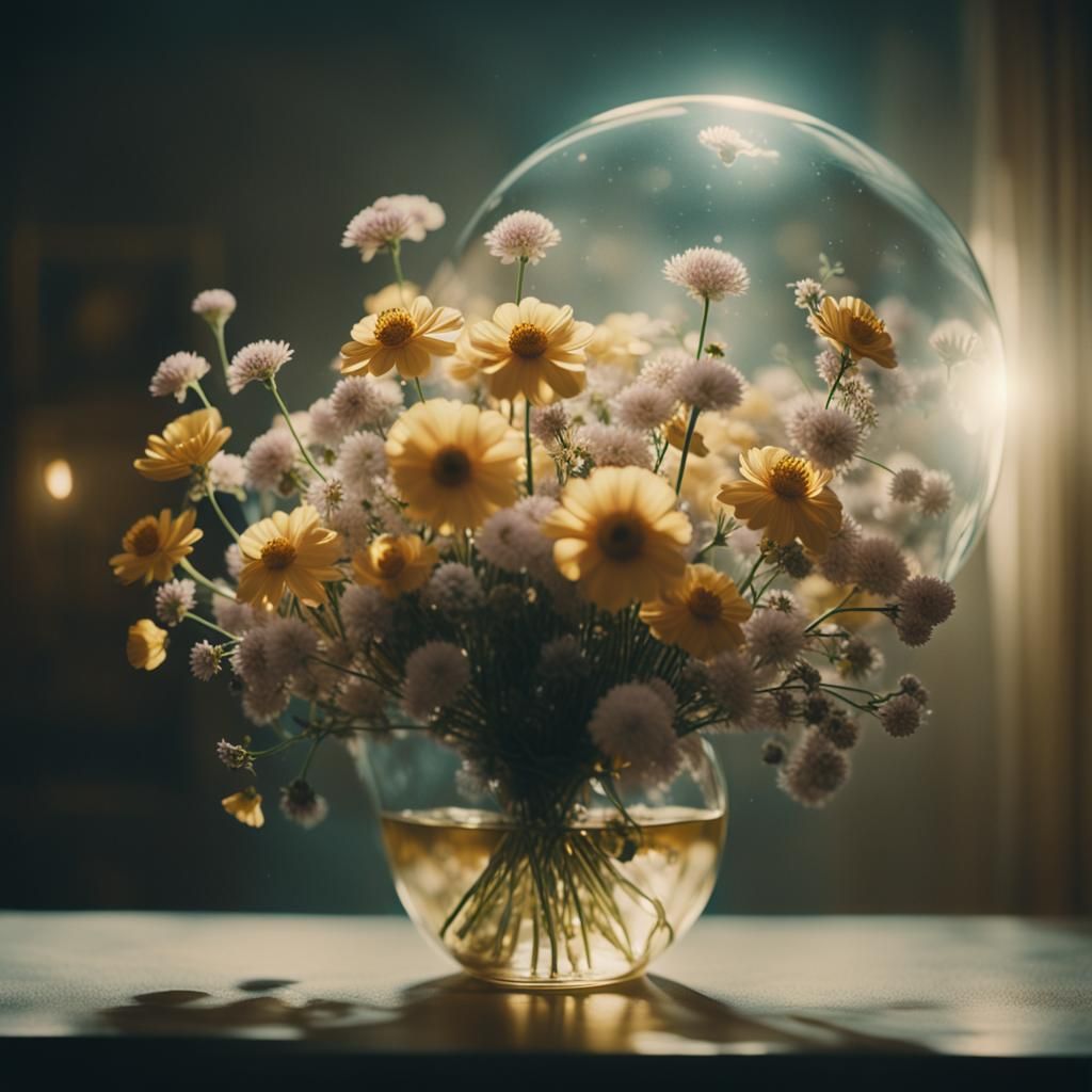 Dreamy Zero Gravity Bloom in Ethereal Hues