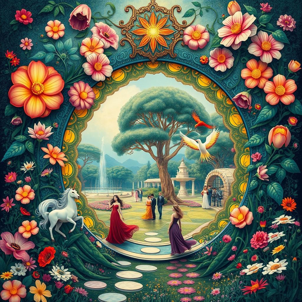 Enchanted Floral Portal to Whimsical Garden