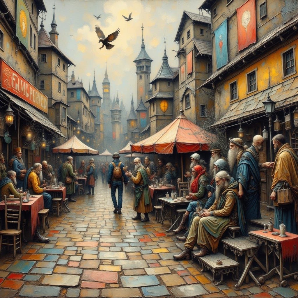 Grunge Street Fairies in Oil and Grunge Style