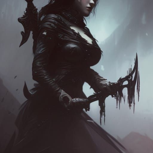 Gothic Huntress Masterpiece in Deep Fantasy Art Style