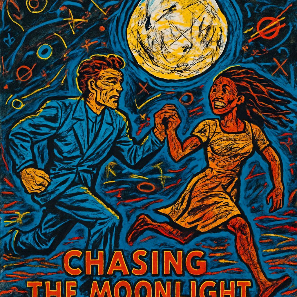 Cosmic Scribble Art: Chasing Moonlight