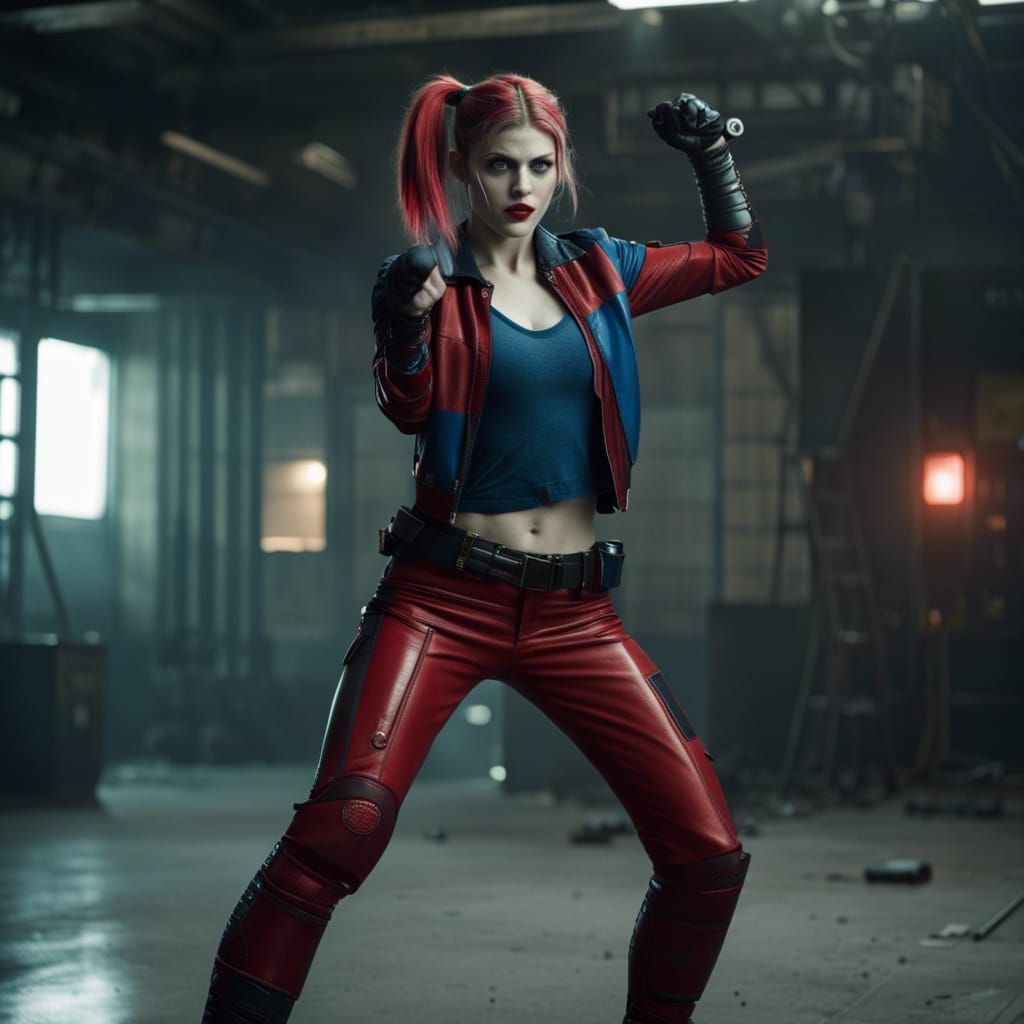 Alexandra Daddario as Cyberpunk Harley Quinn in Fierce Fight...