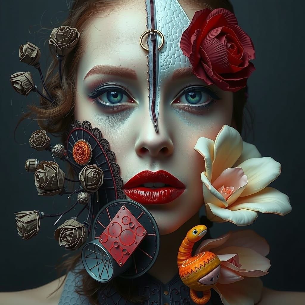 Surreal Fashion Portrait in Dark Aesthetic
