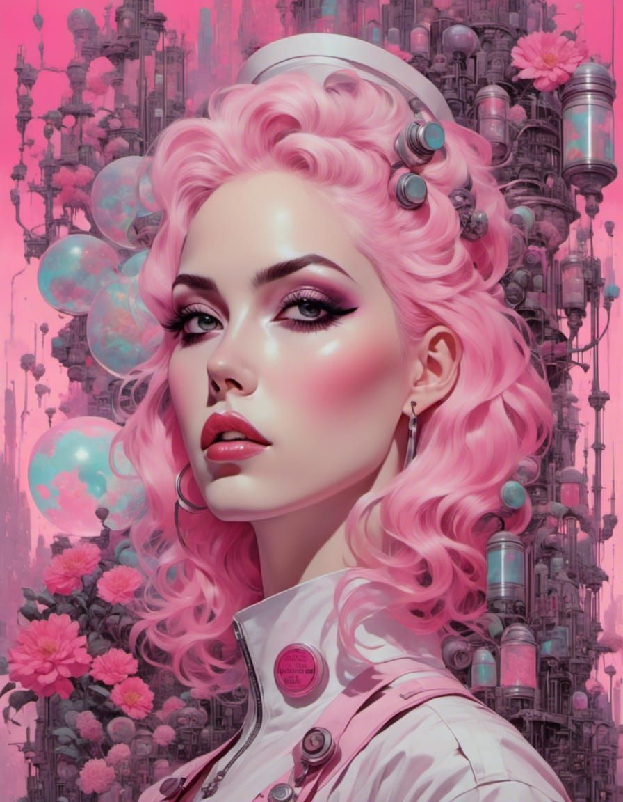 Punk Nurse in Pastel Hues