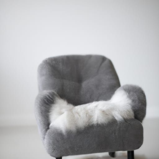 Sleek Gray Armchair in a Minimalist White Space